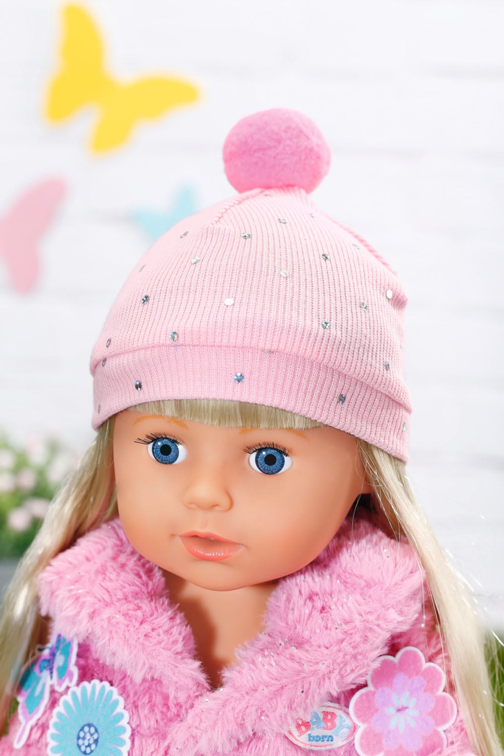 Baby Born Puppenkleidung »Glitzer Mantel,  43cm« bestehend aus Jacke, Leggings und Mütze