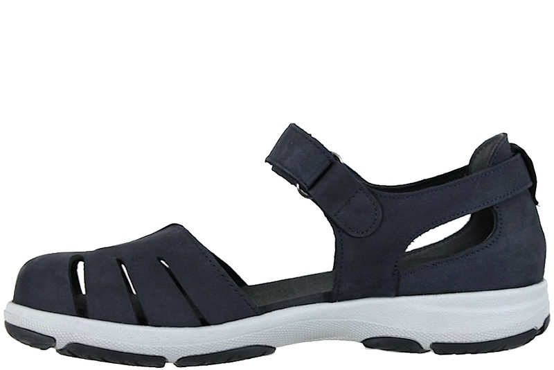 NEW FEET SANDAL I MØRKEBLÅ NUBUCK MED LUKKET TÅ