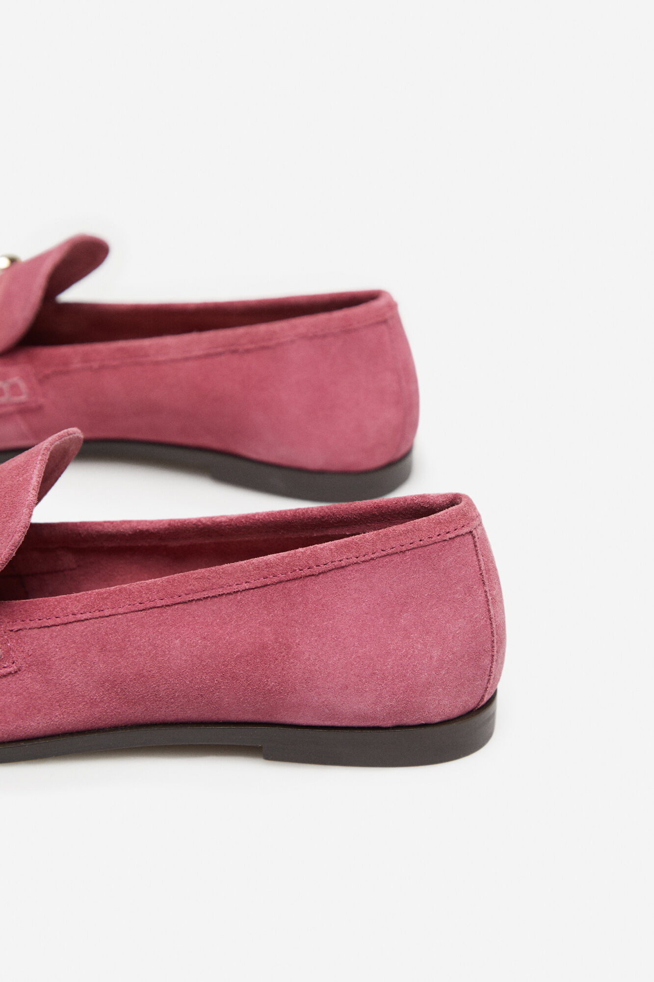 Mocassins de couro com fivela - Fúcsia