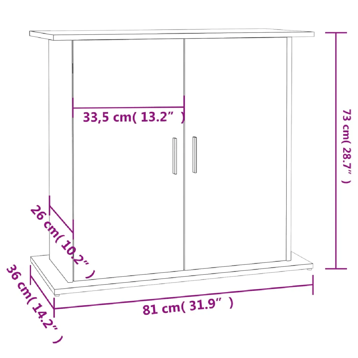 VIDAXL Support pour aquarium - Gris béton
