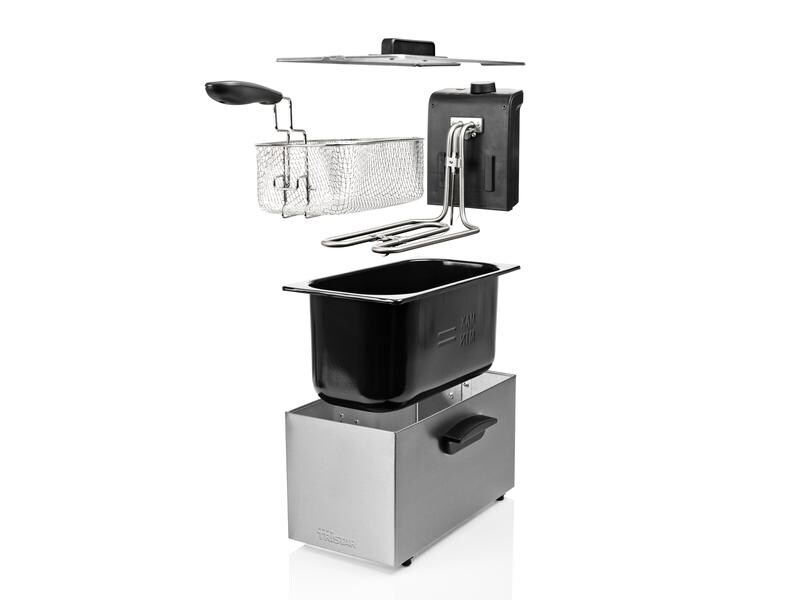 Tristar Fritteuse FR-6946 0.6 kg, Silber Fritteuse mit 3 Liter Fassungsvermögen und 2000 W Leistung