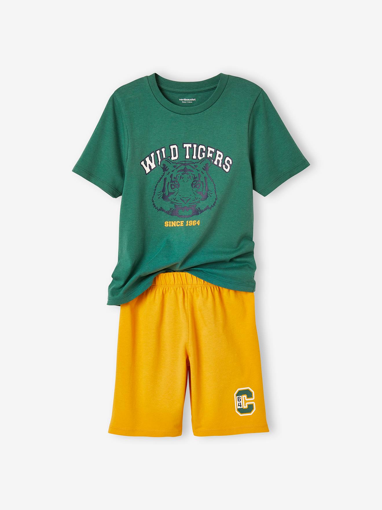 Pijama de três peças verde 