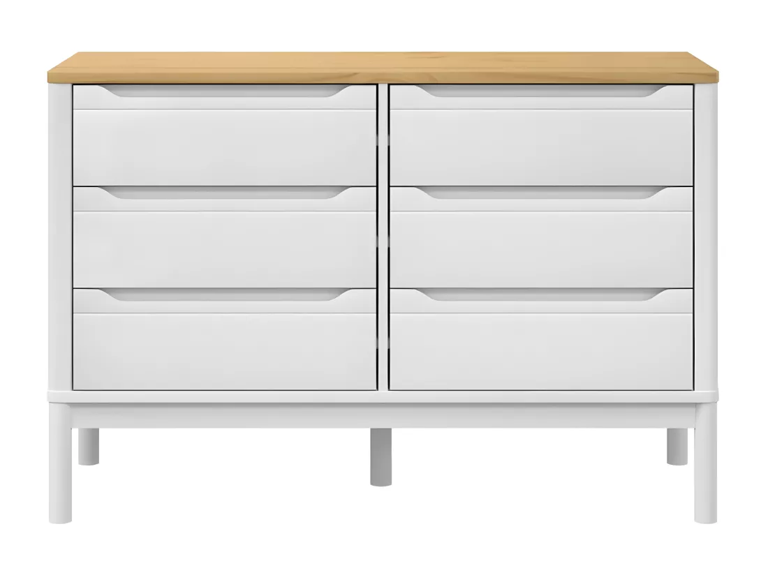 Commode FLORO blanc bois de pin massif