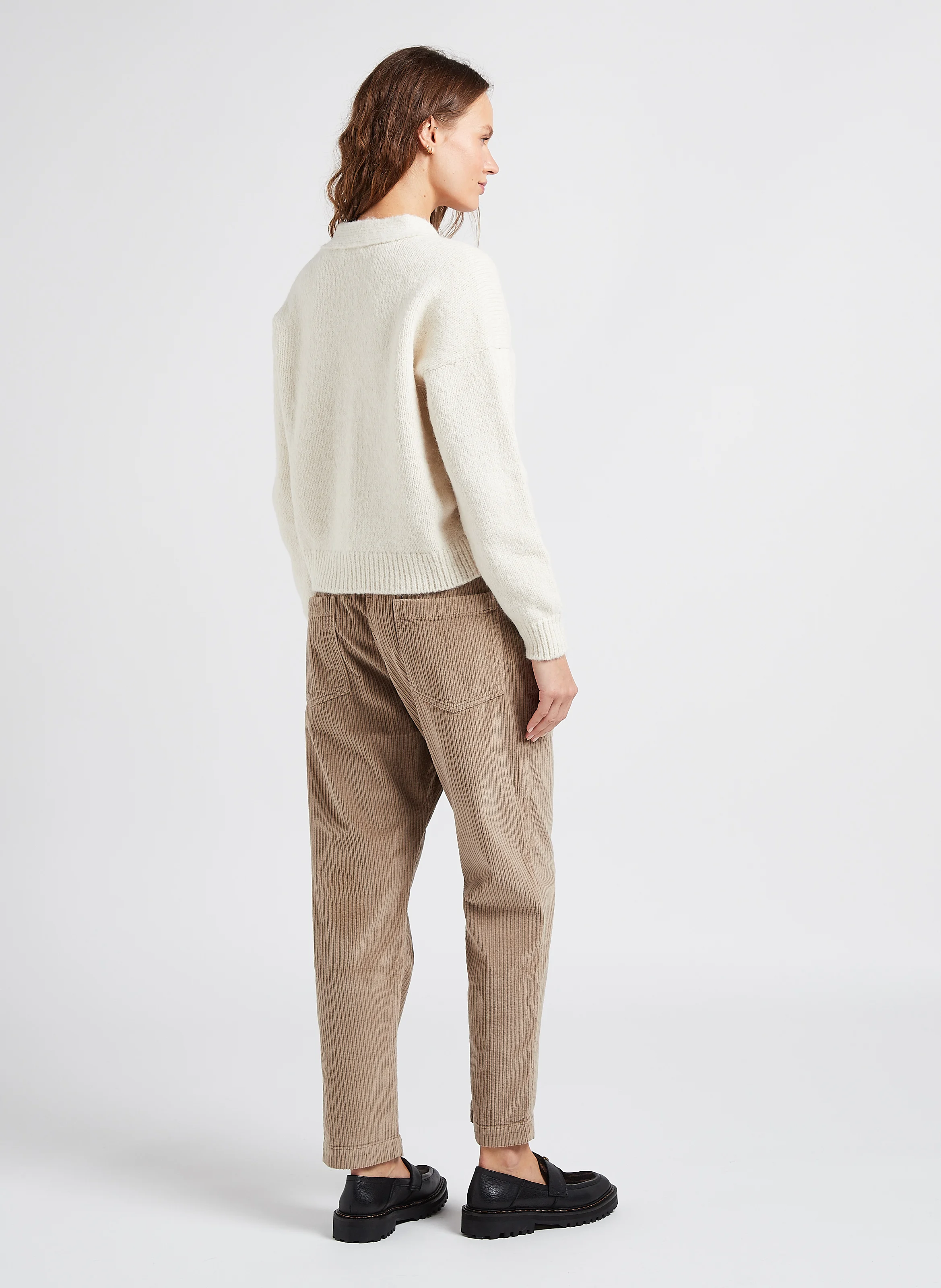 COLIMA - Cardigan col v en laine mélangée | Beige