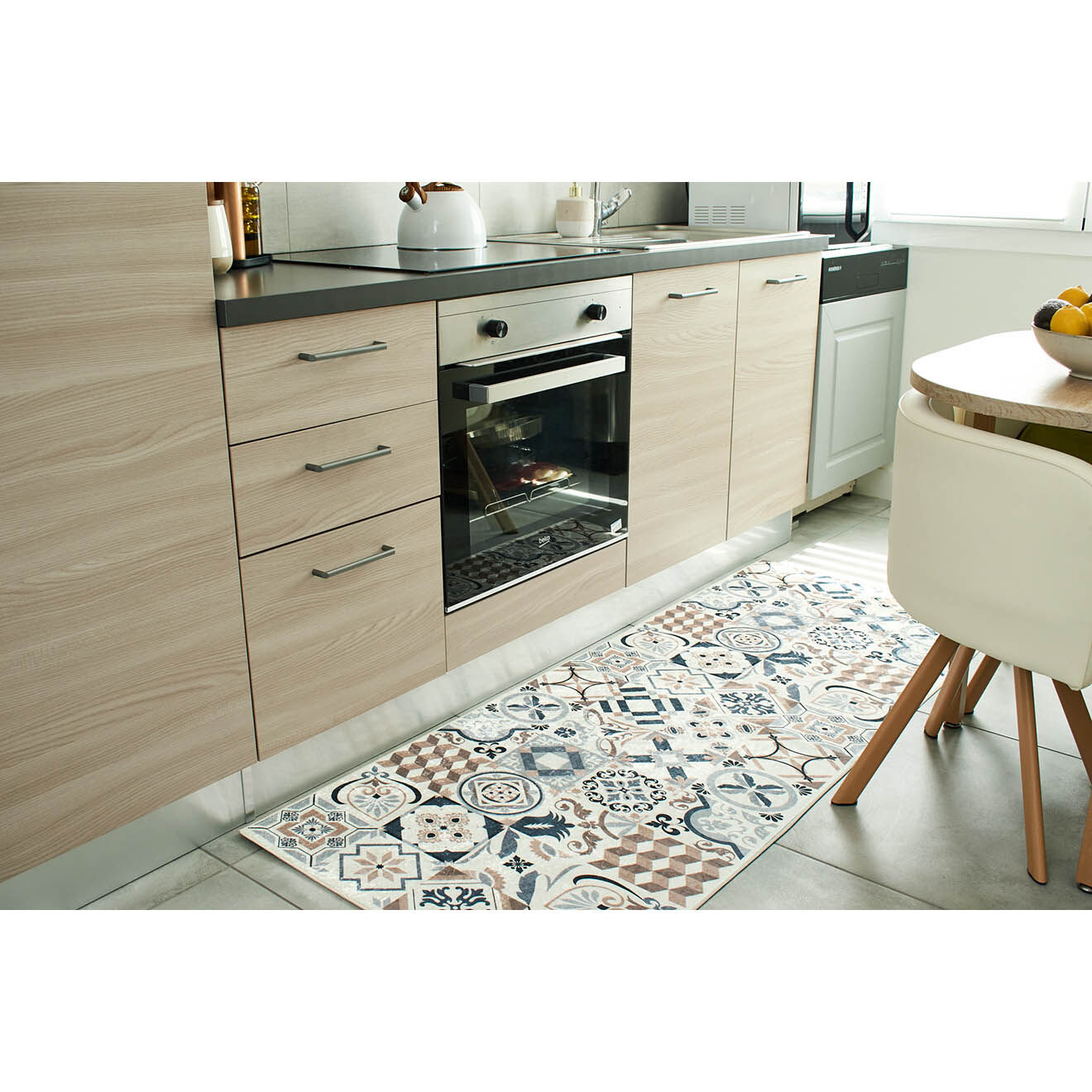 Nazar Rugs Tapis Azulejo 755 marron - 70x180 cm