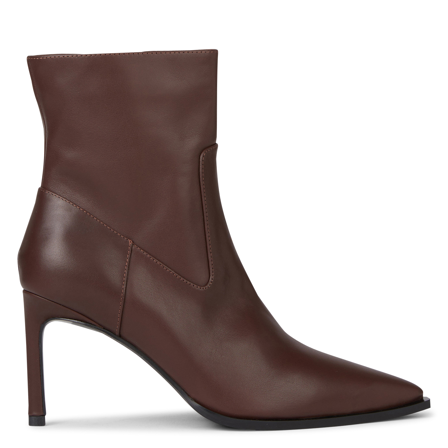 GEORGIA - Bottines à talon en cuir | Marron