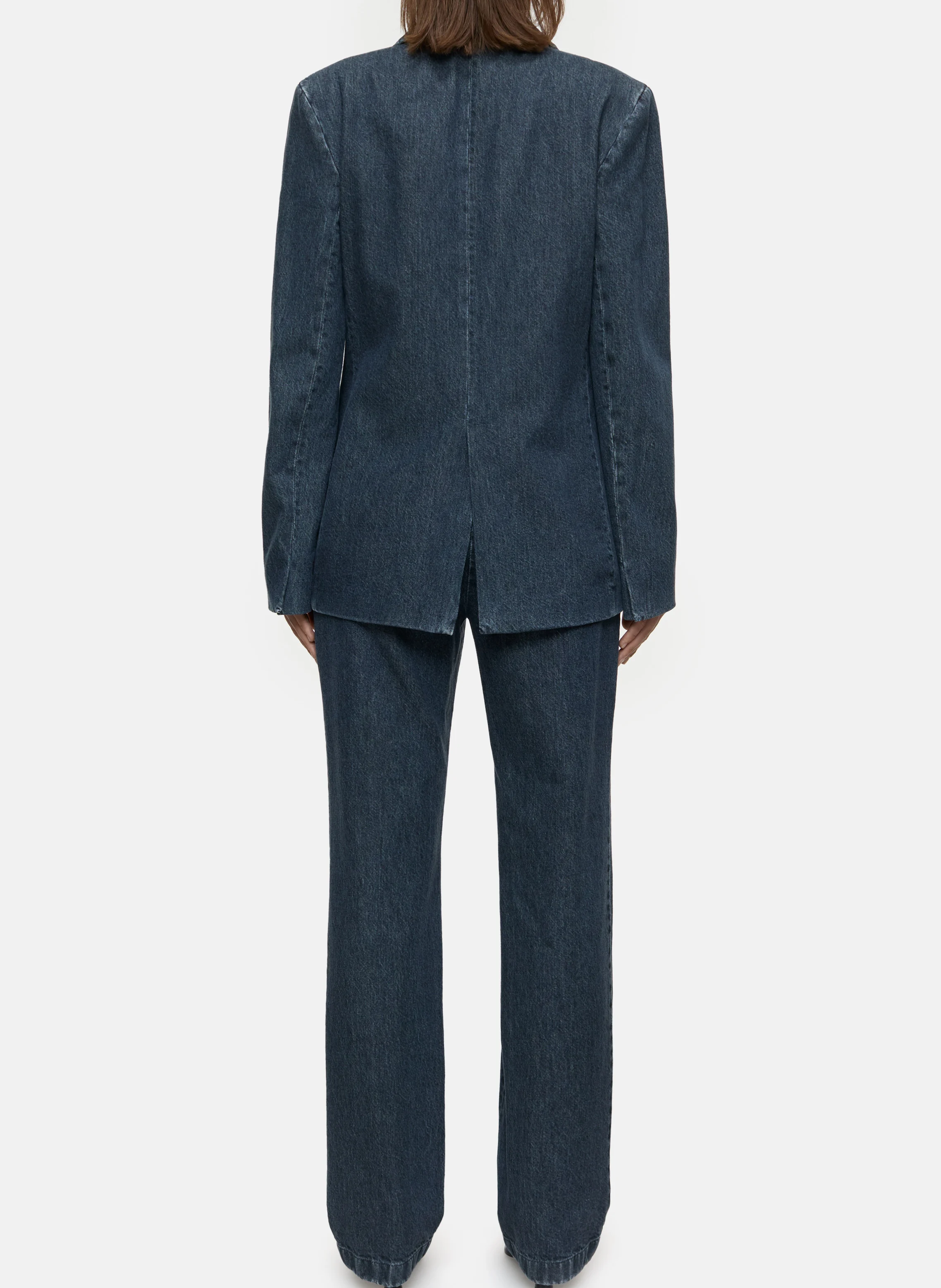 Blazer cintré en denim de coton | Bleu