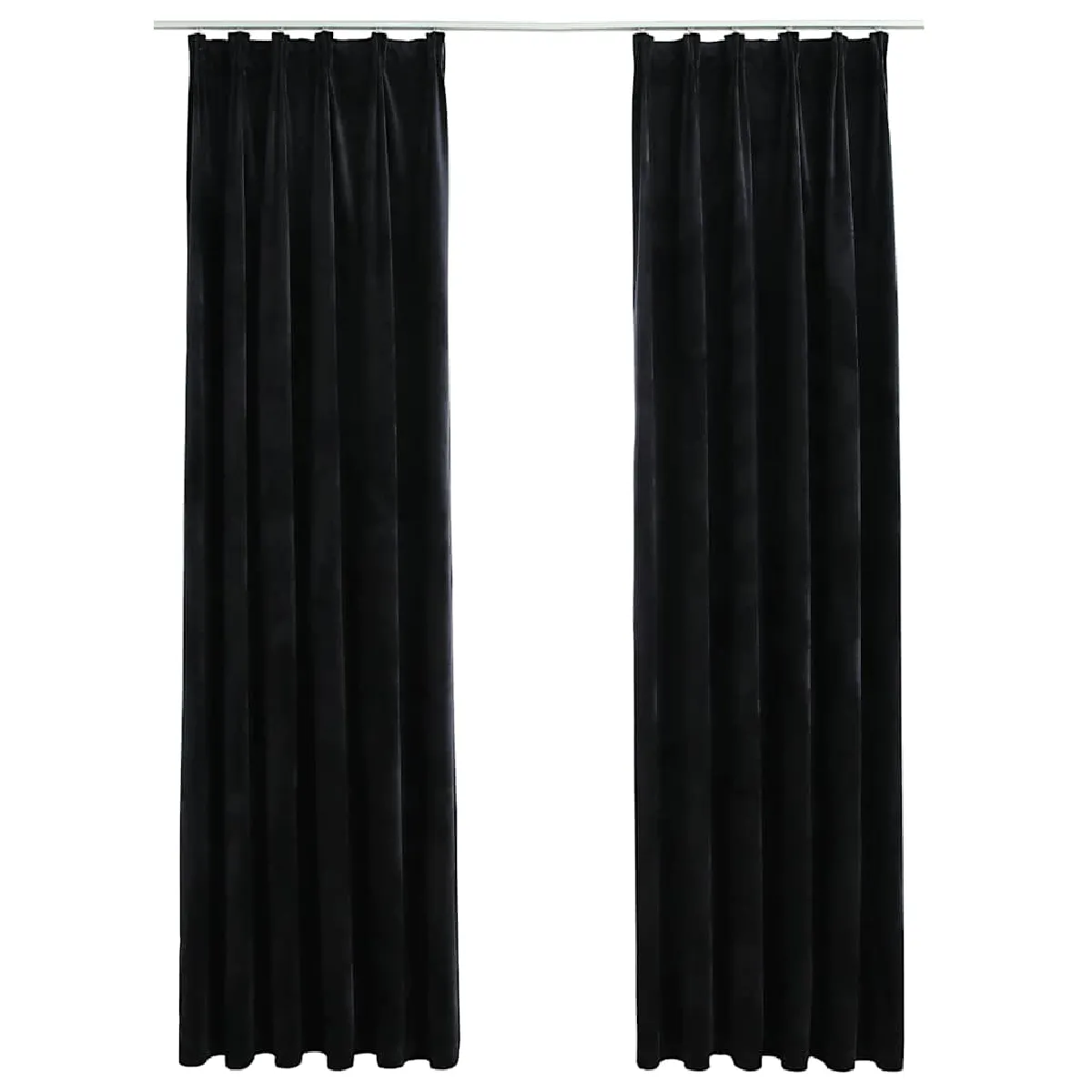 vidaXL Rideaux Velours Noir