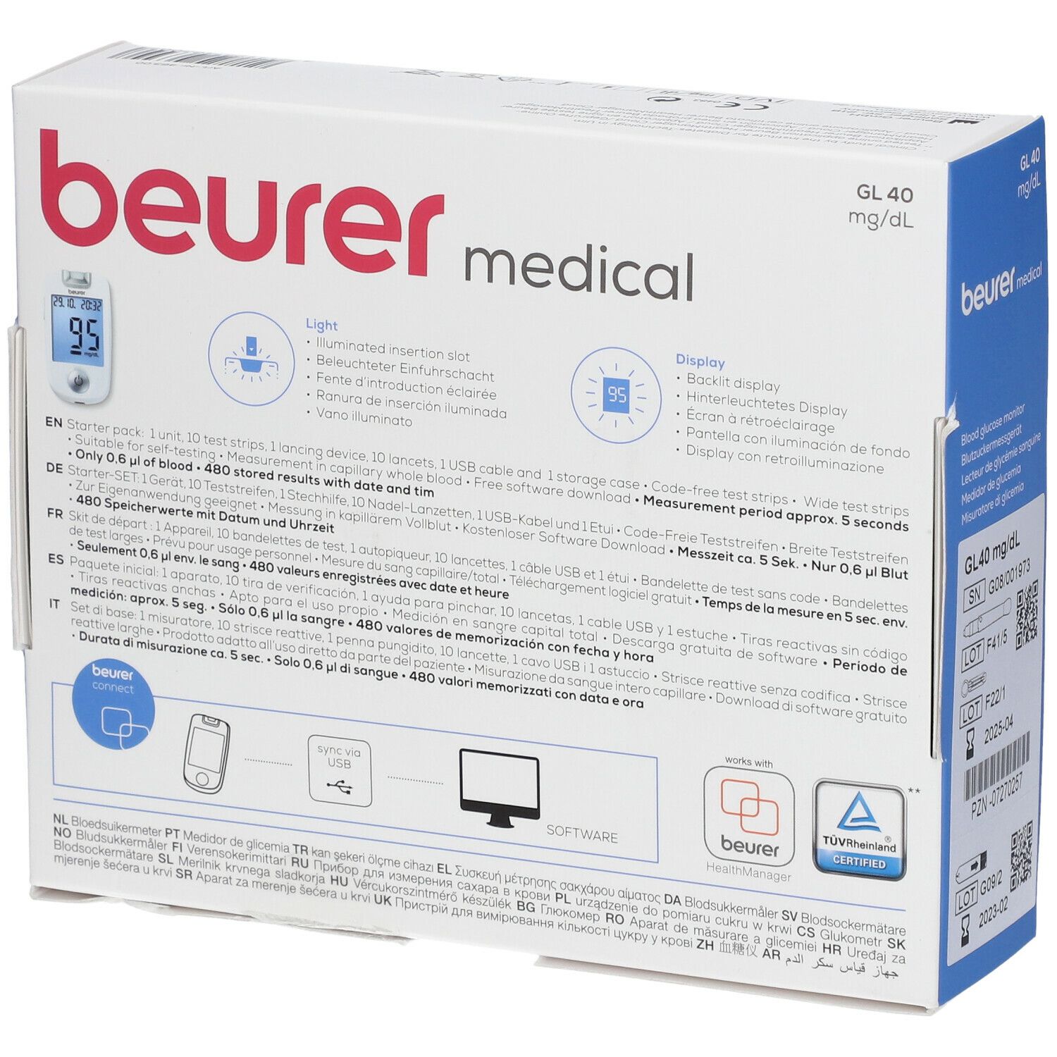 beurer Blutzucker Messgerät GL40 mg/dl