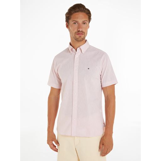 Tommy Hilfiger W-CO/LI Fake Solid RF Skjorte, Teaberry Blossom/Optic White, XXL