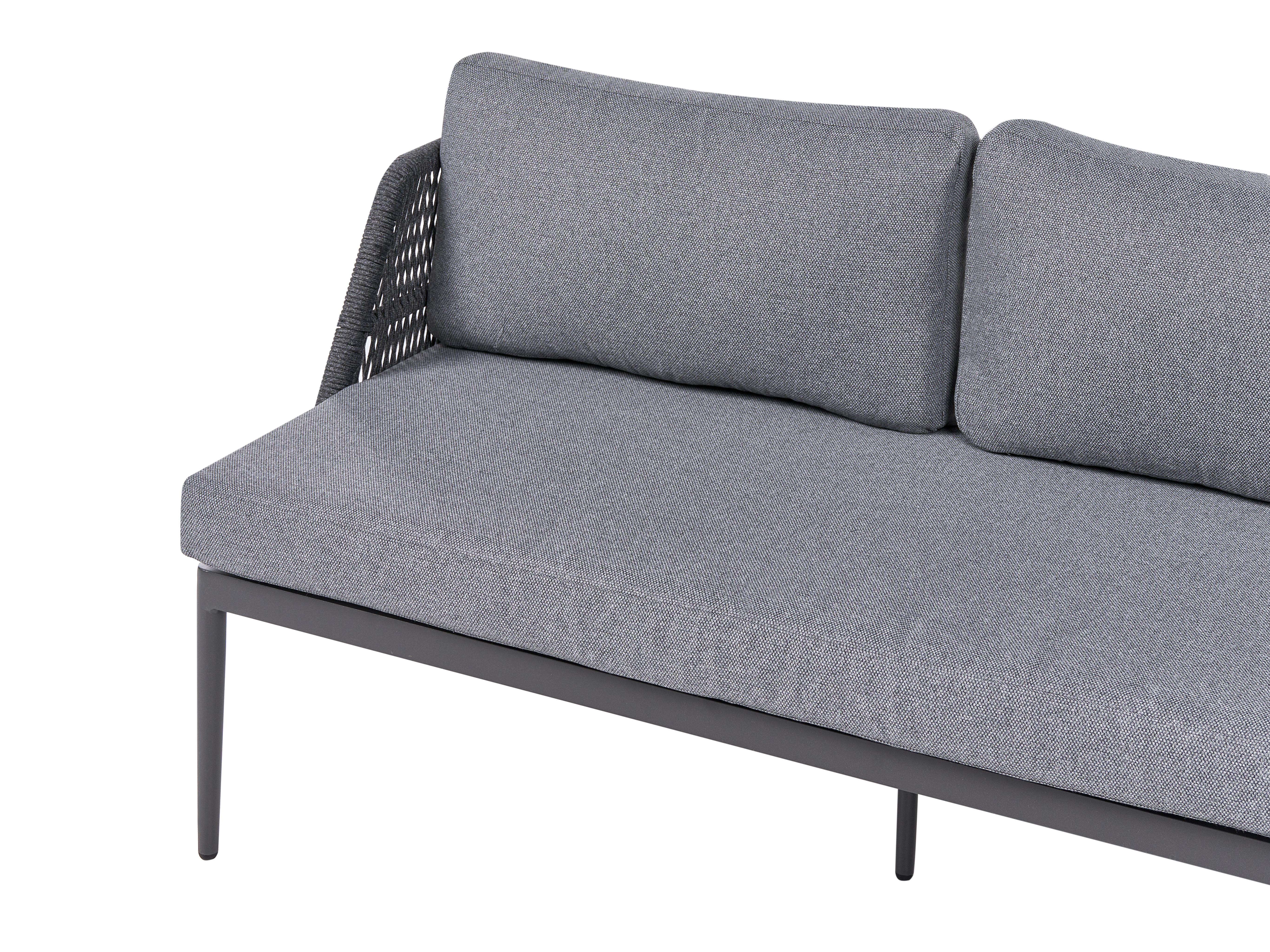 Tuin hoekloungeset met tafel 3-zits LEFFE linkszijdig Metaal Grijs