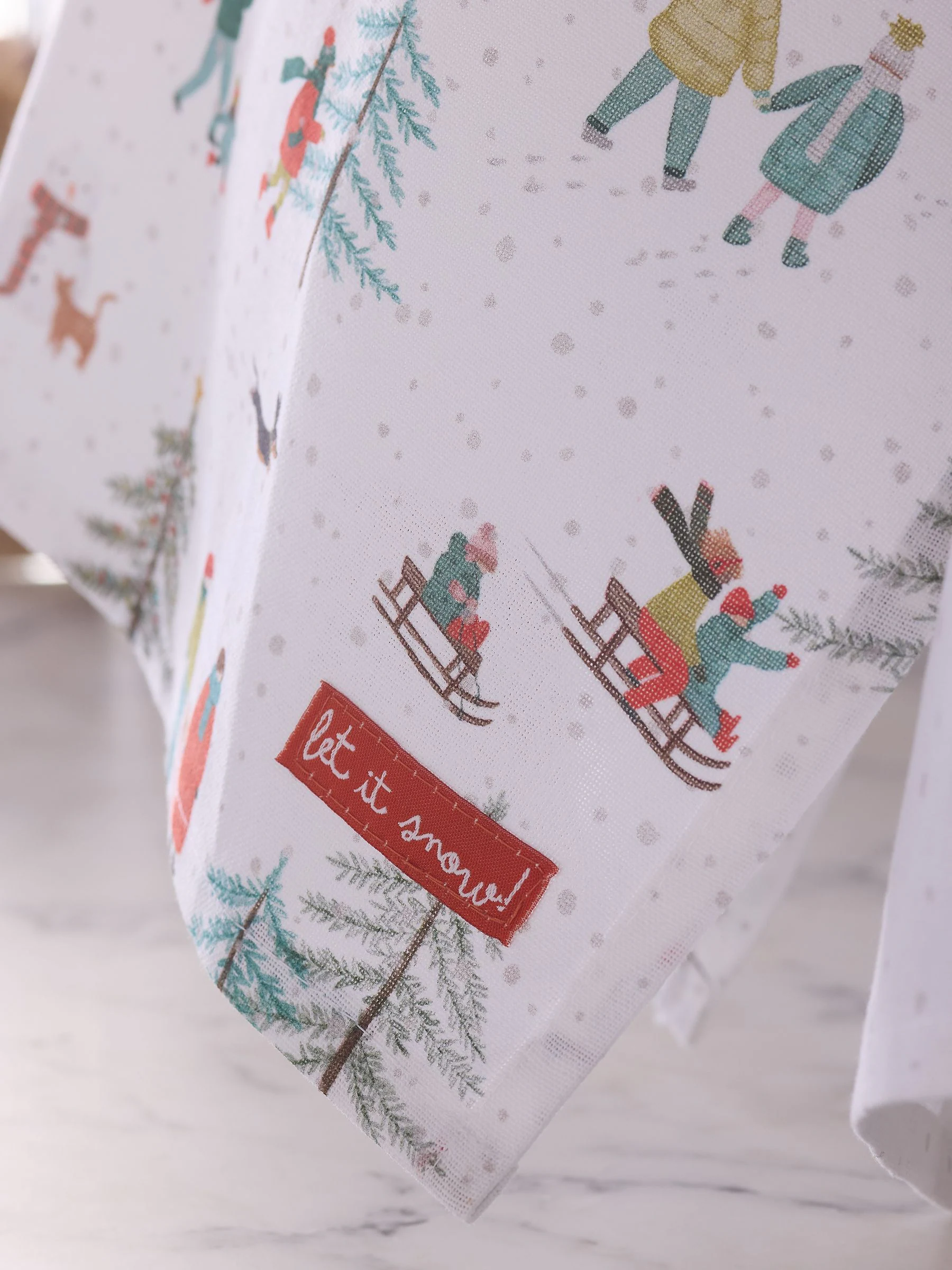 Set van 3 theedoeken met kersttafereel