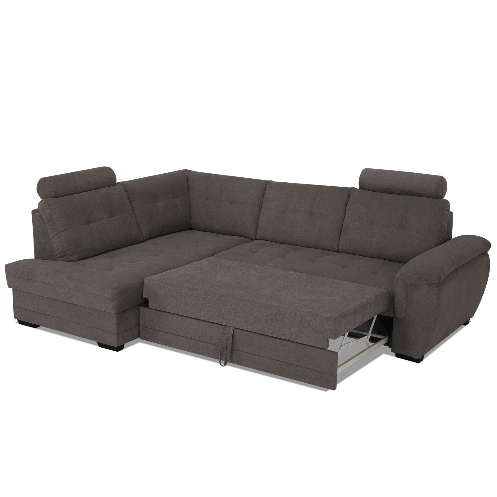 Ecksofa - stone - Webstoff - Liegefunktion - Staukasten links