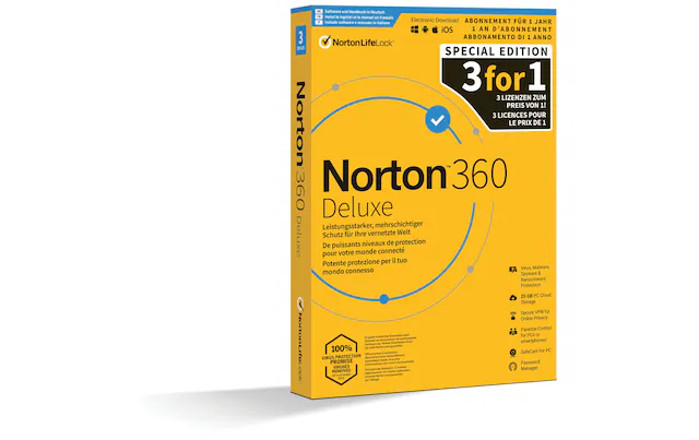 Norton Virensoftware »360 Deluxe - Promotion Box,« (Virenprogramm Lizenzschlüssel)