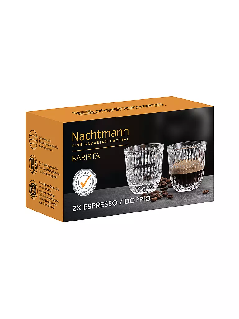 NACHTMANN Espresso Doppio Glas 2er Set ETHNO Barista 90ml transparent