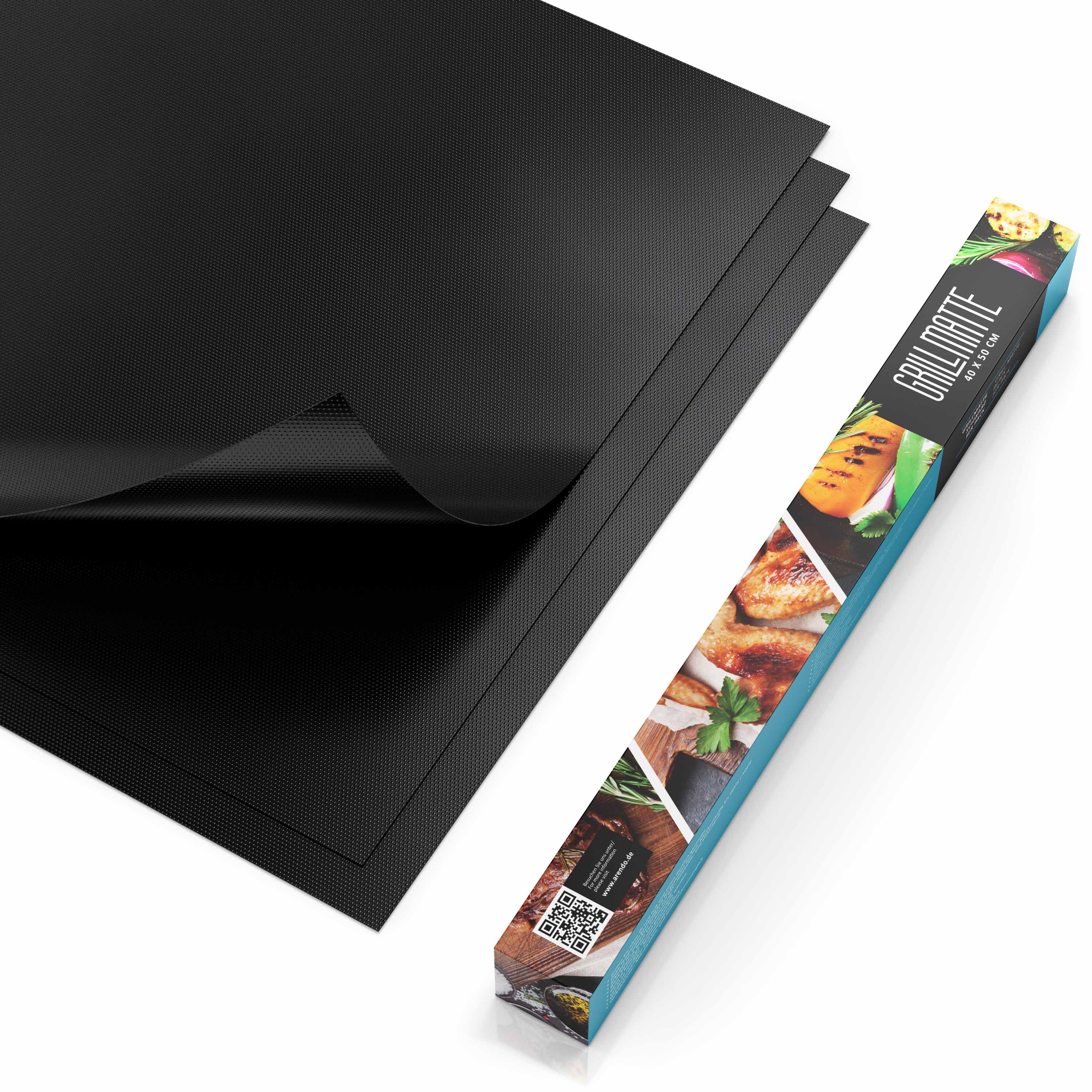 Arendo Grillmatte PTFE antihaftbeschichtet - Backmatte / bis Max. 260°C / 40x50 cm
