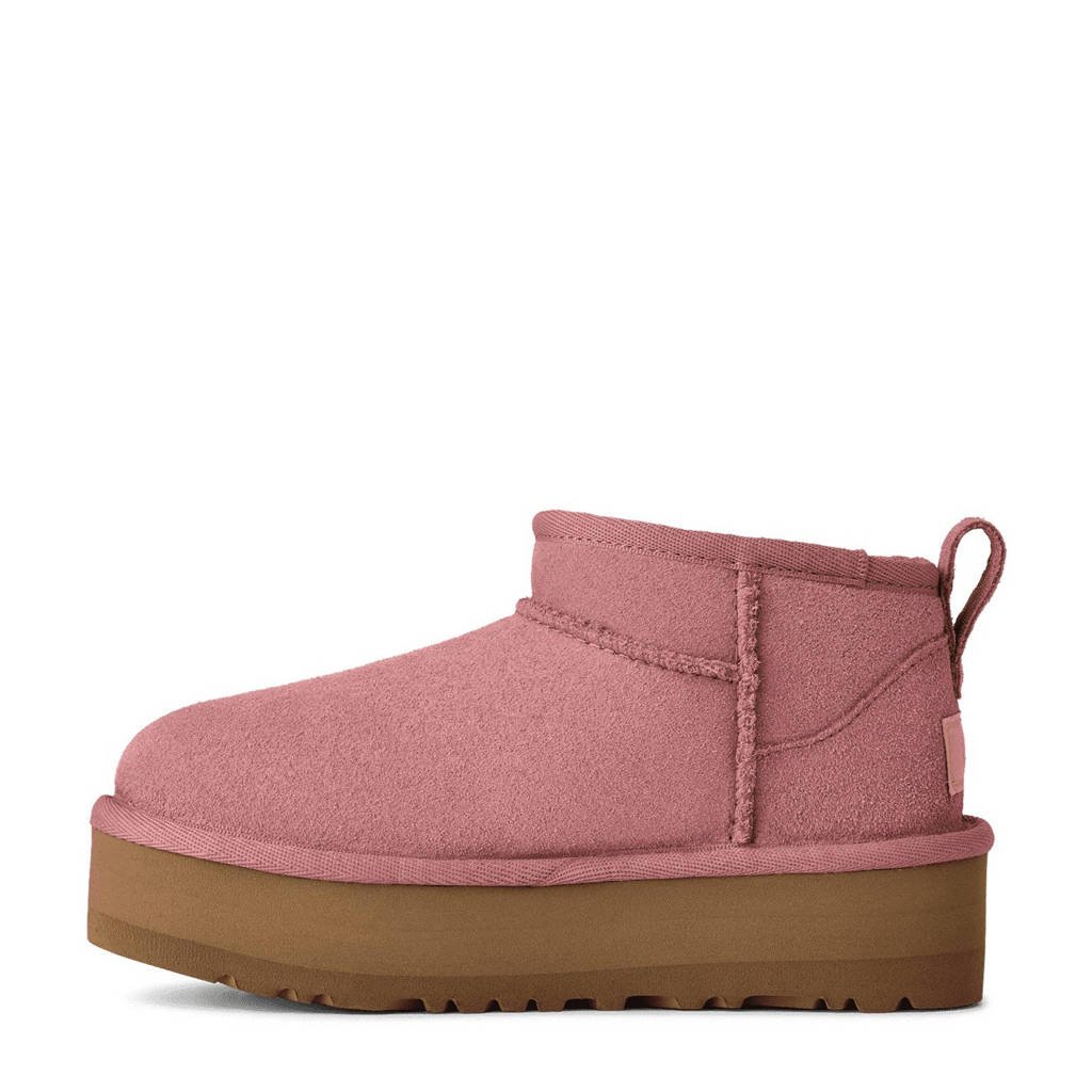 UGG Kids Classic Ultra Mini Platformgevoerde enkelboots roze