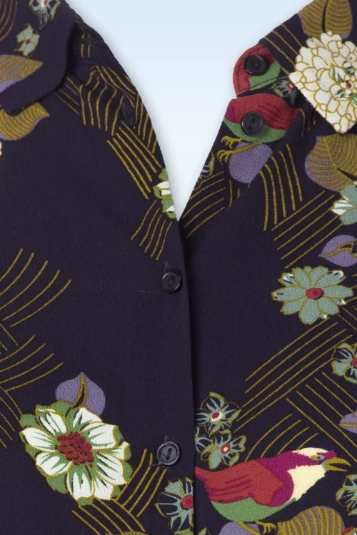 King Louie Maisie Rising blouse in avondblauw