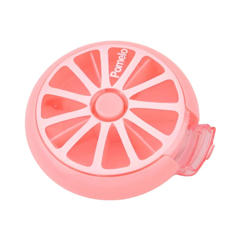 (Ø90mm) Medikamenten Dosierer 7 Tage Dosett Tablettenbox Supplements Pillendose Tablettenspender - Pomelo