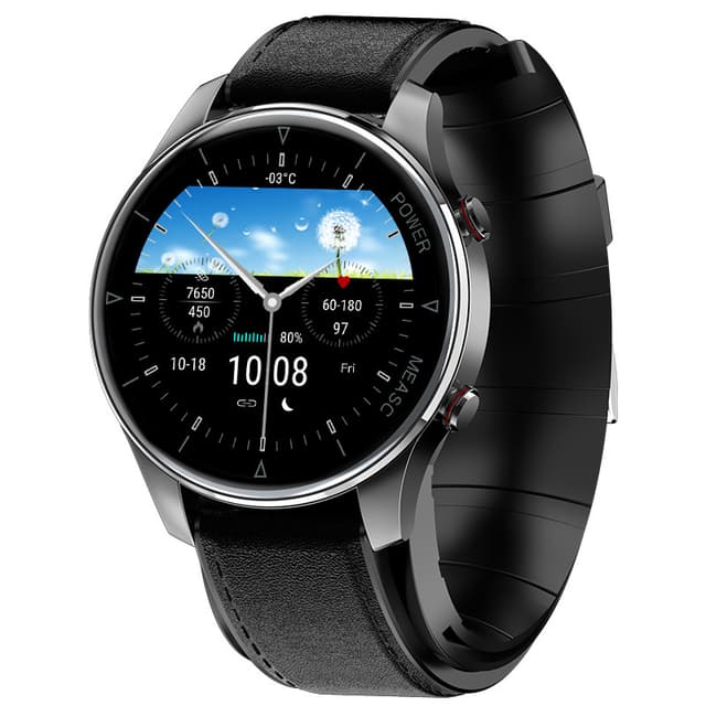 Smartwatch med blodiltnings- og blodtryksmåler Sort