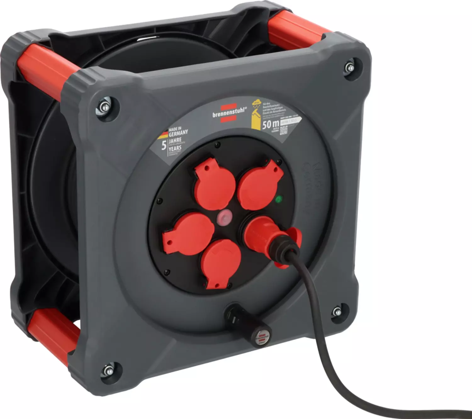 Brennenstuhl Professional KA 5100 Bouwplaats Cube 5 voudig kabelhaspel H07RN-F 3G1.5 - IP44 - 50m - Zwart