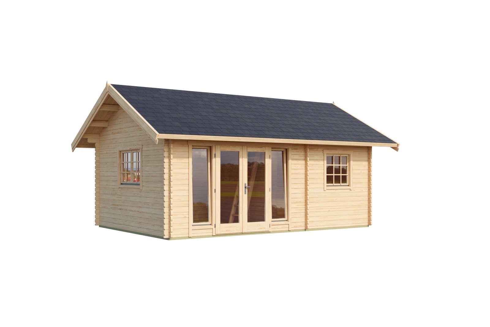 Gartenhaus CAROLINE 2.1 - natur - Fichte massiv - 575x390 cm