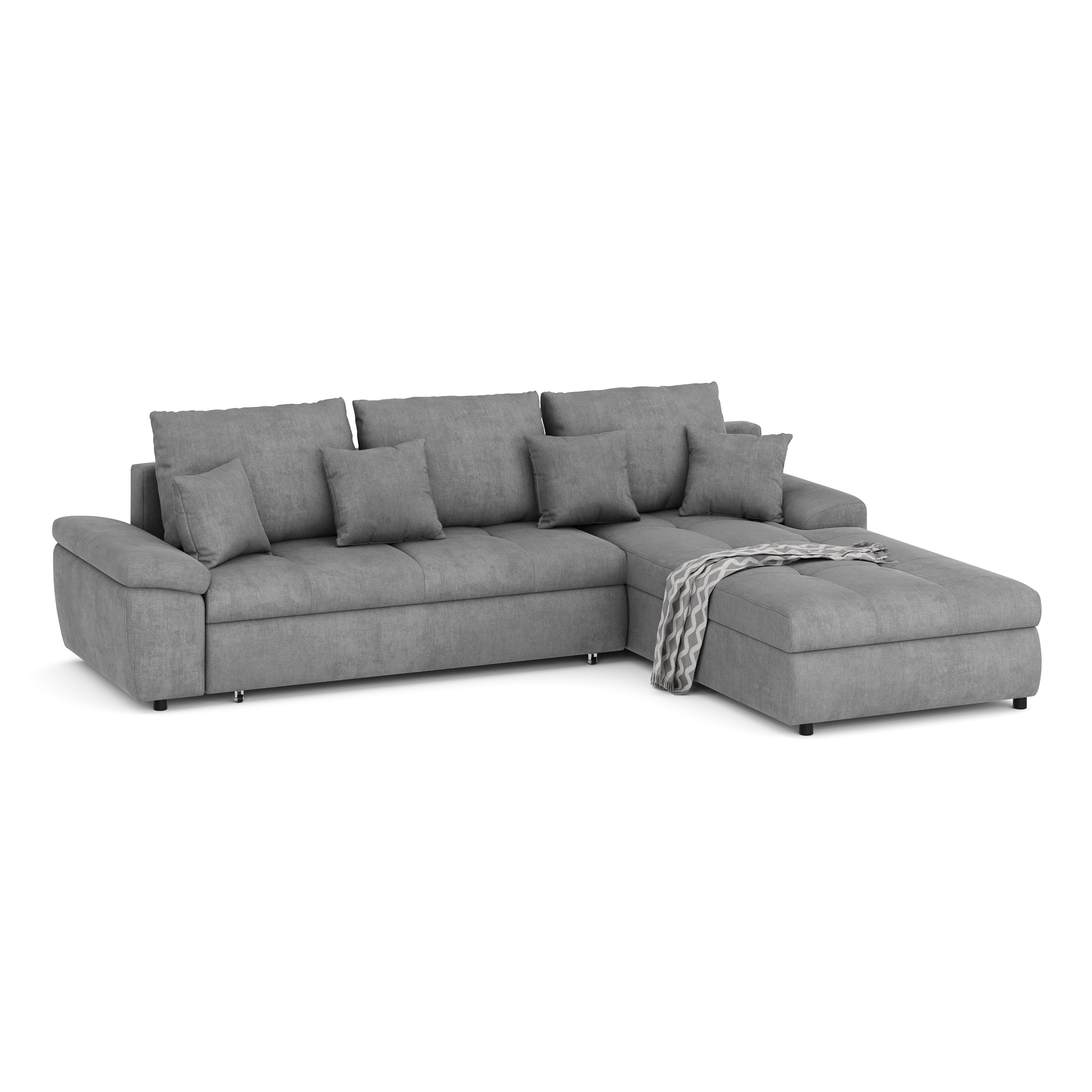 Ecksofa mit Schlaffunktion BRYNN rechts grau