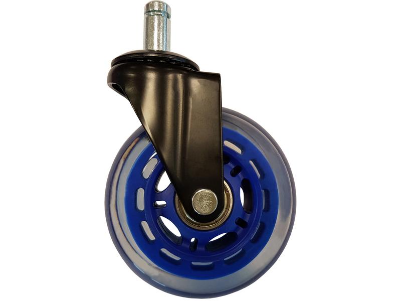 LC-Power Gaming Stuhlrollen 5er Set Dunkelblau Rollenset in der Farbe Dunkelblau für schnelles Gleiten von Tisch zu Tisch