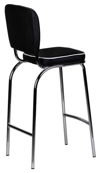 Barhocker Lederlook schwarz/weiß