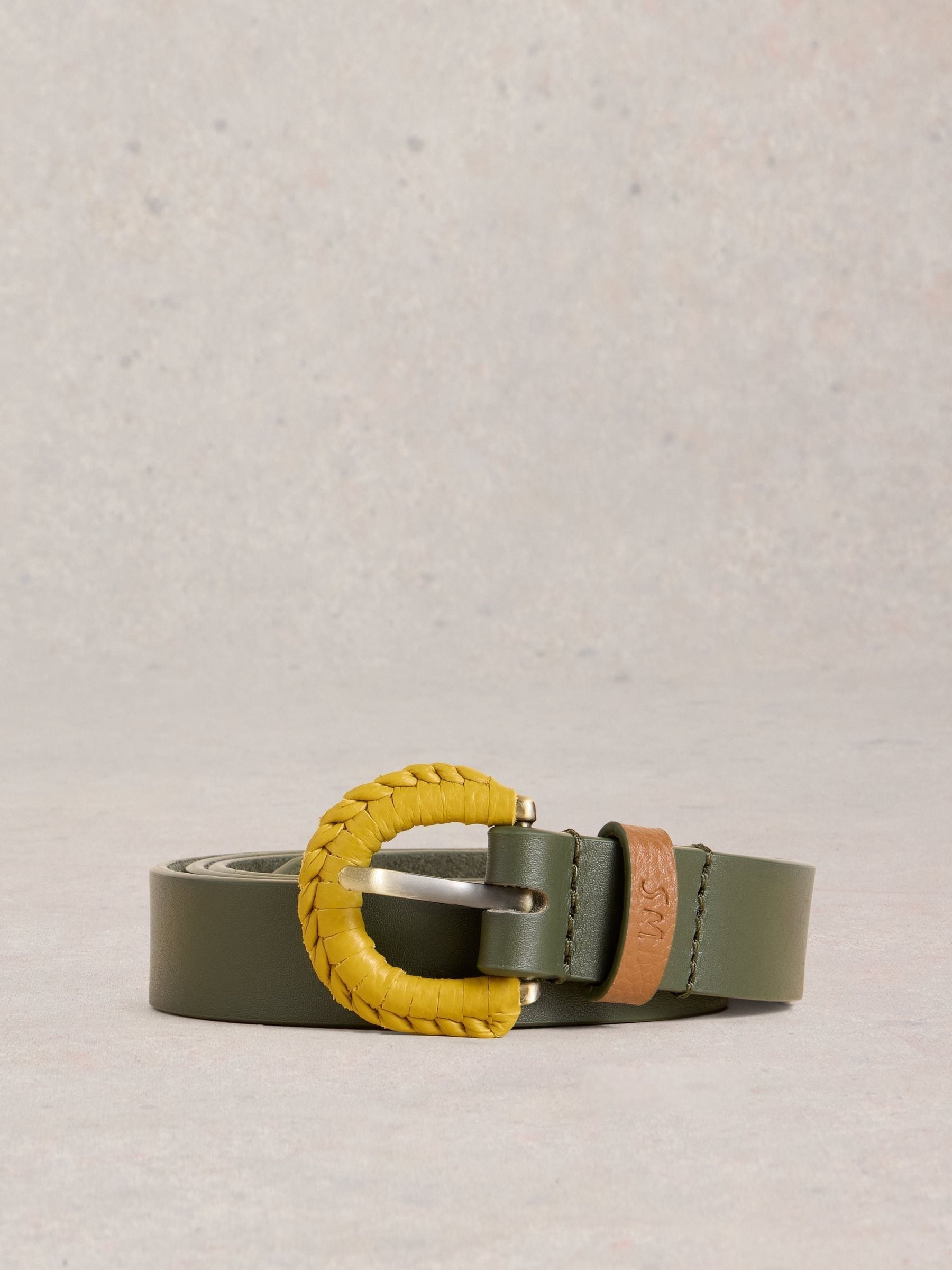 Groen - White Stuff Woven Buckle Belt