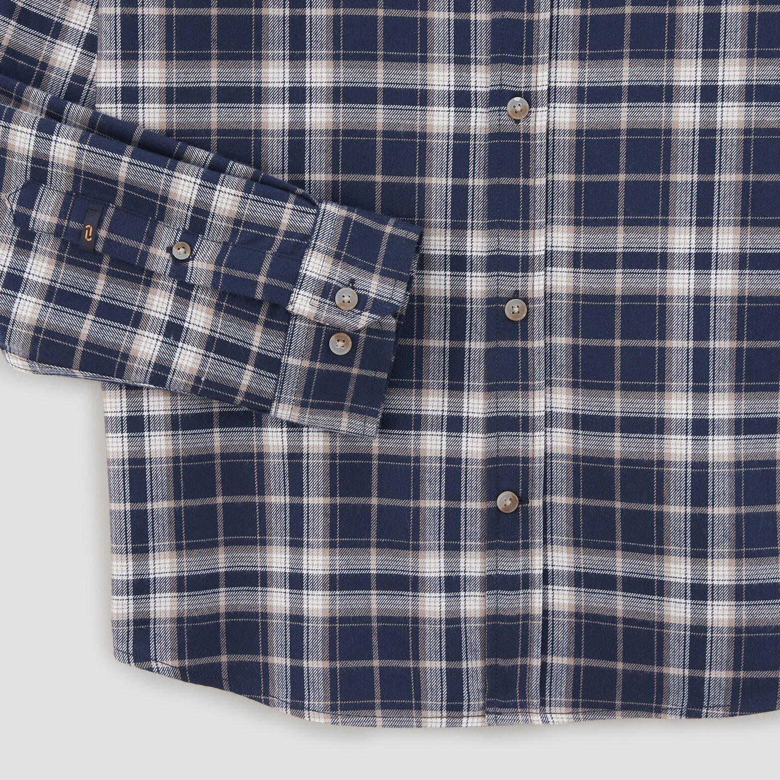 Chemise regular carreaux coton flanelle régénérati Bleu foncé