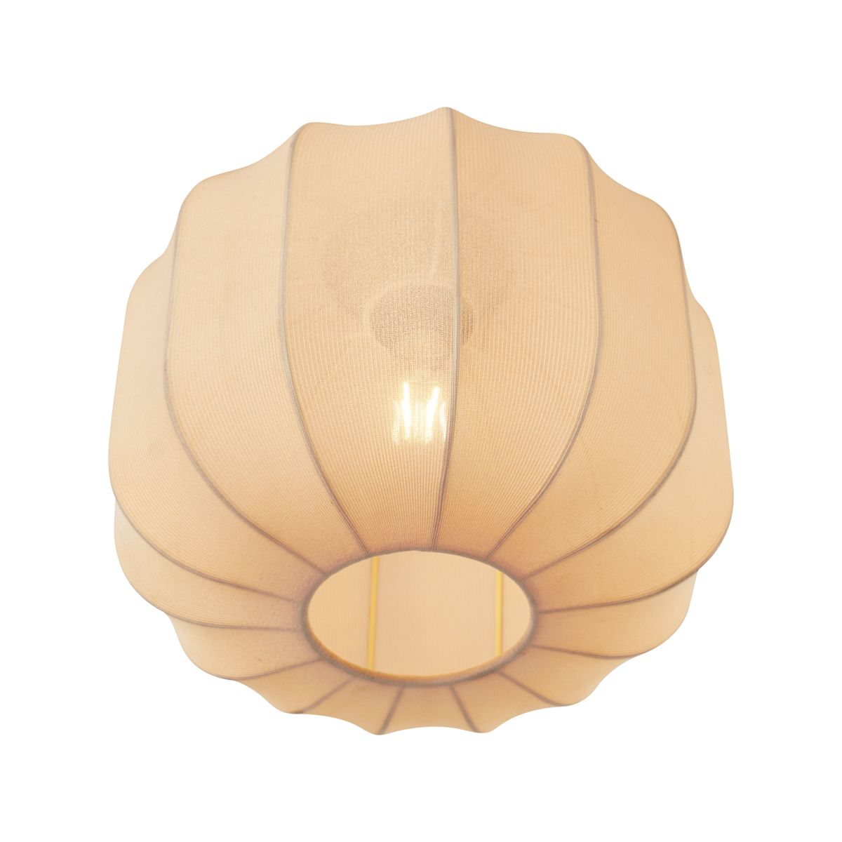 Japandi plafondlamp goud met beige kap - Pluni