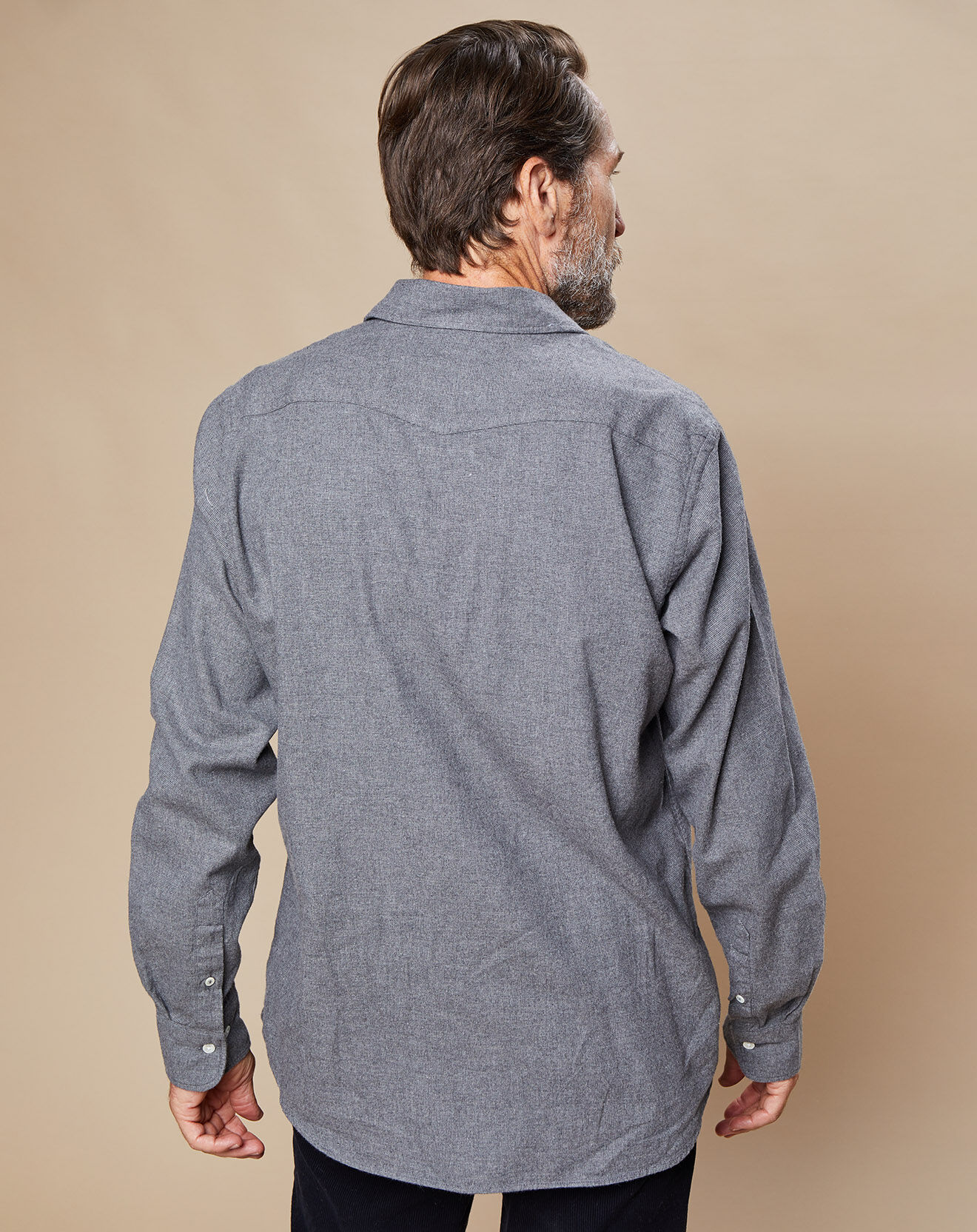 Hartford Chemise Slim en Flanelle de Coton Storm flanelle