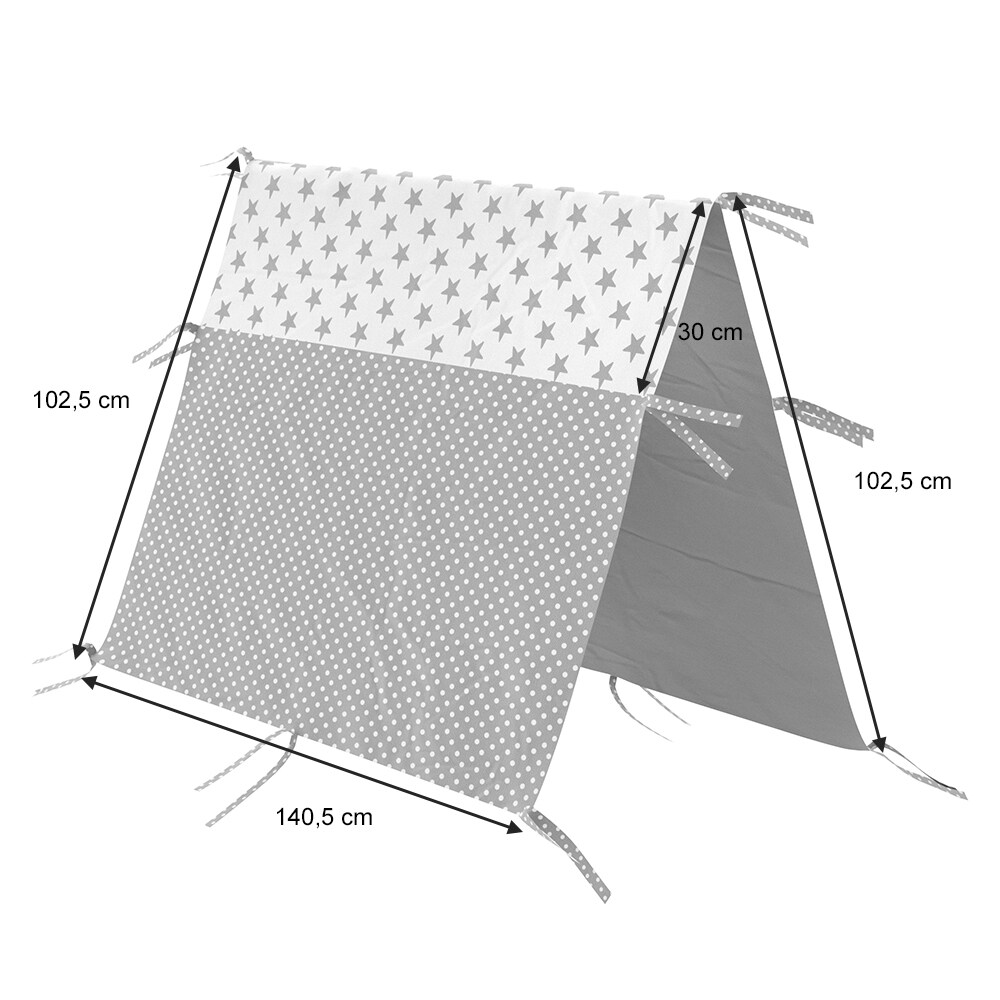 Vitalispa Überwurf Kinderbett Indianerzelt für Tipi Bett 70x140cm Zeltbett Zelt