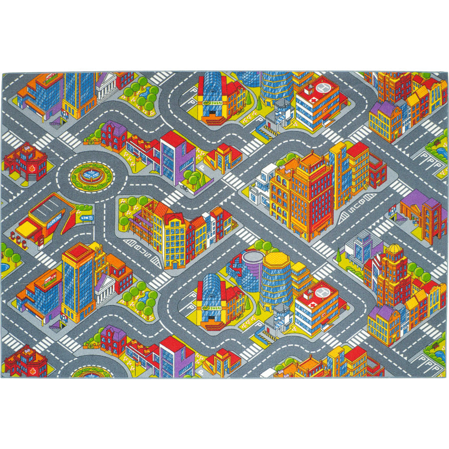 Kinderspielteppich Motiv Big City 95 x 200 cm