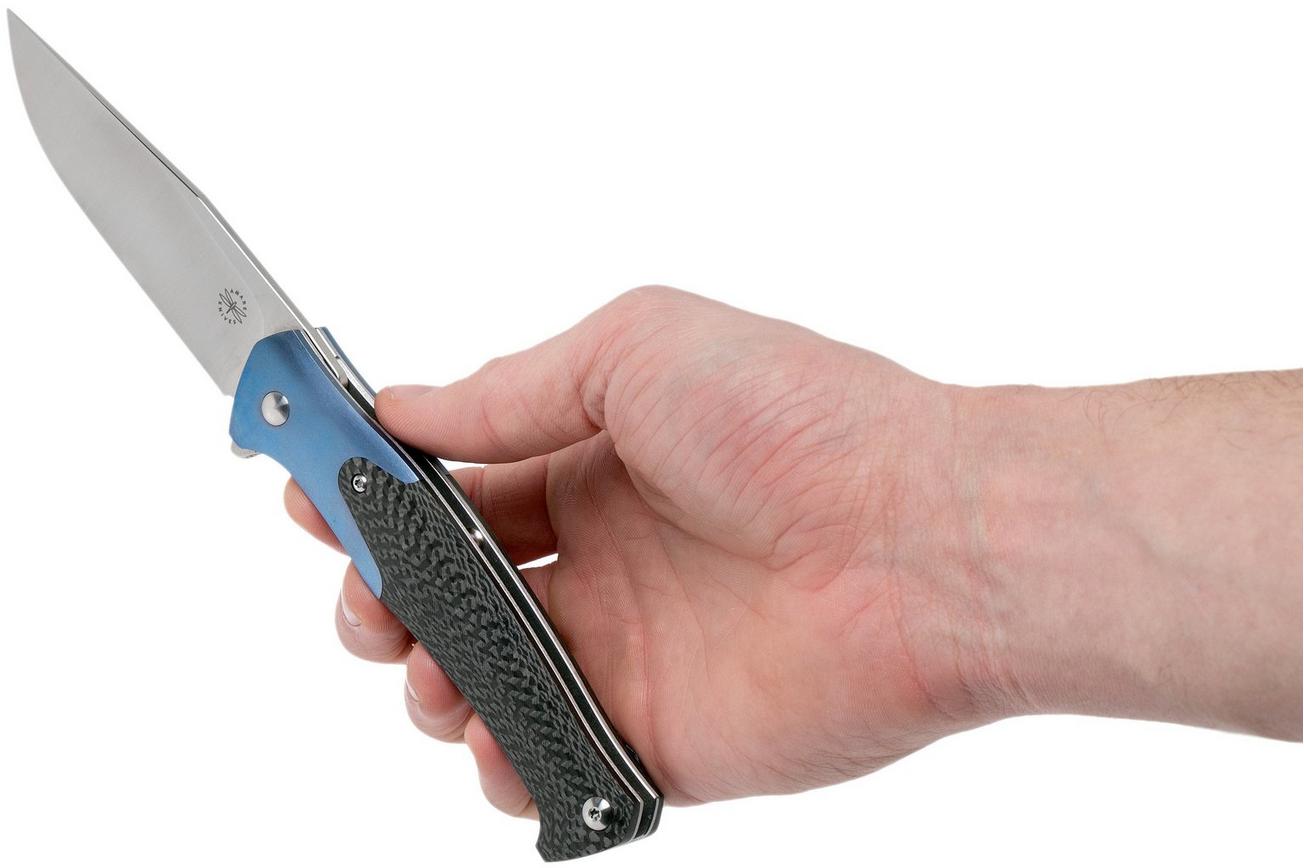 Amare Knives Track blue, satin blade, zakmes