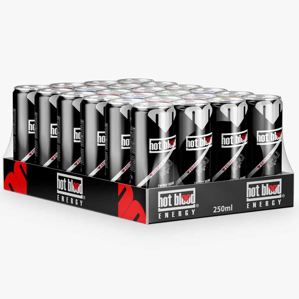 hot blood Energy Drink Acai Dosen 24 x 250ml MHD:25.9.25