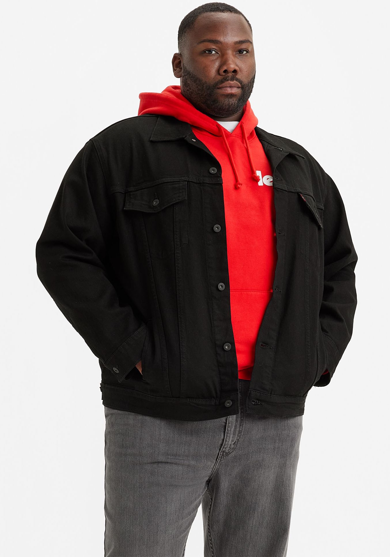 Levi's® Plus Jeansjacke »BIG TRUCKER« ohne Kapuze mit Knopfleiste und Brusttaschen