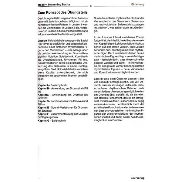 Leu Verlag D.Stein Modern Drumming Basics