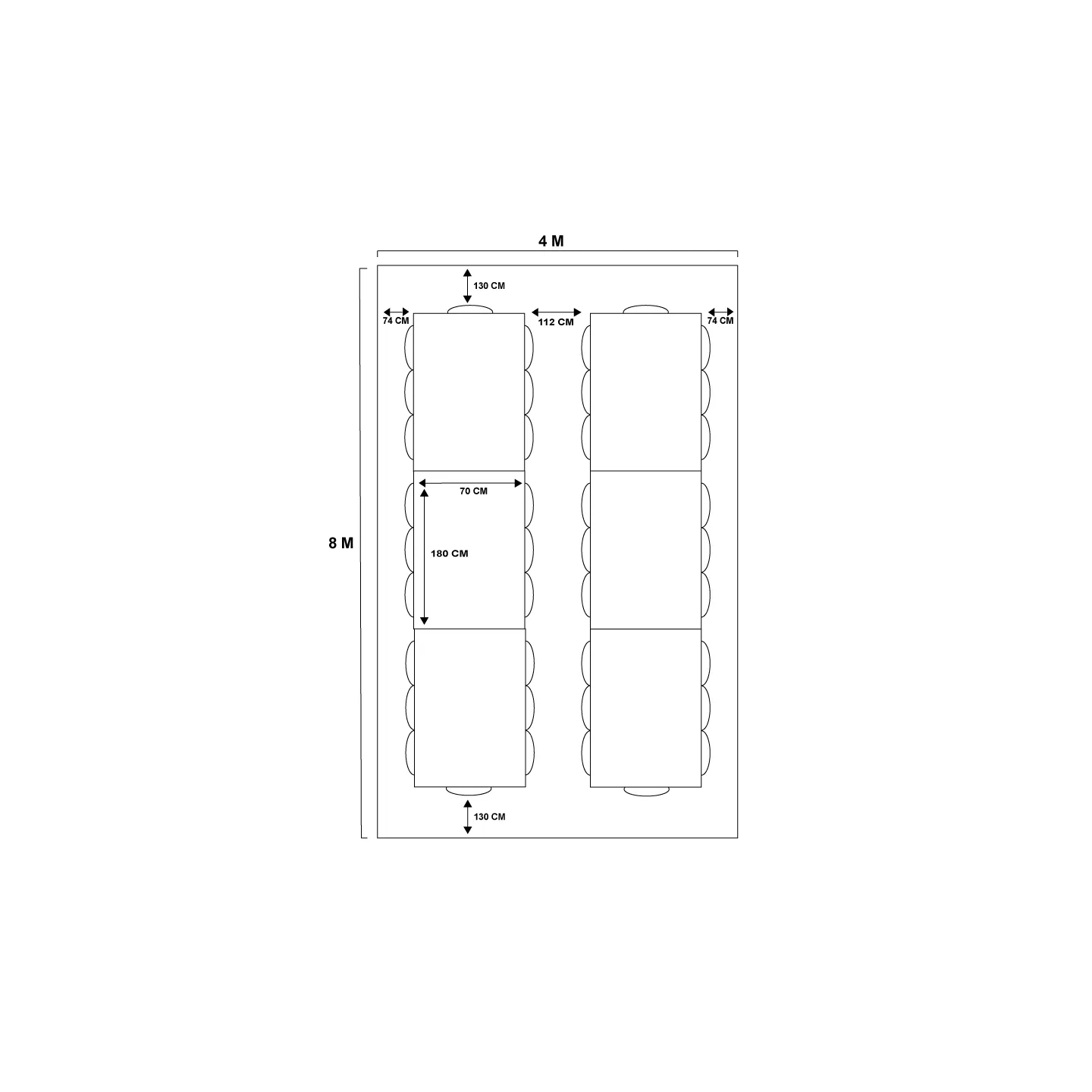 Tente de réception 4x8 M barnum PE 180gr/m² chapiteau blanc 40 personnes