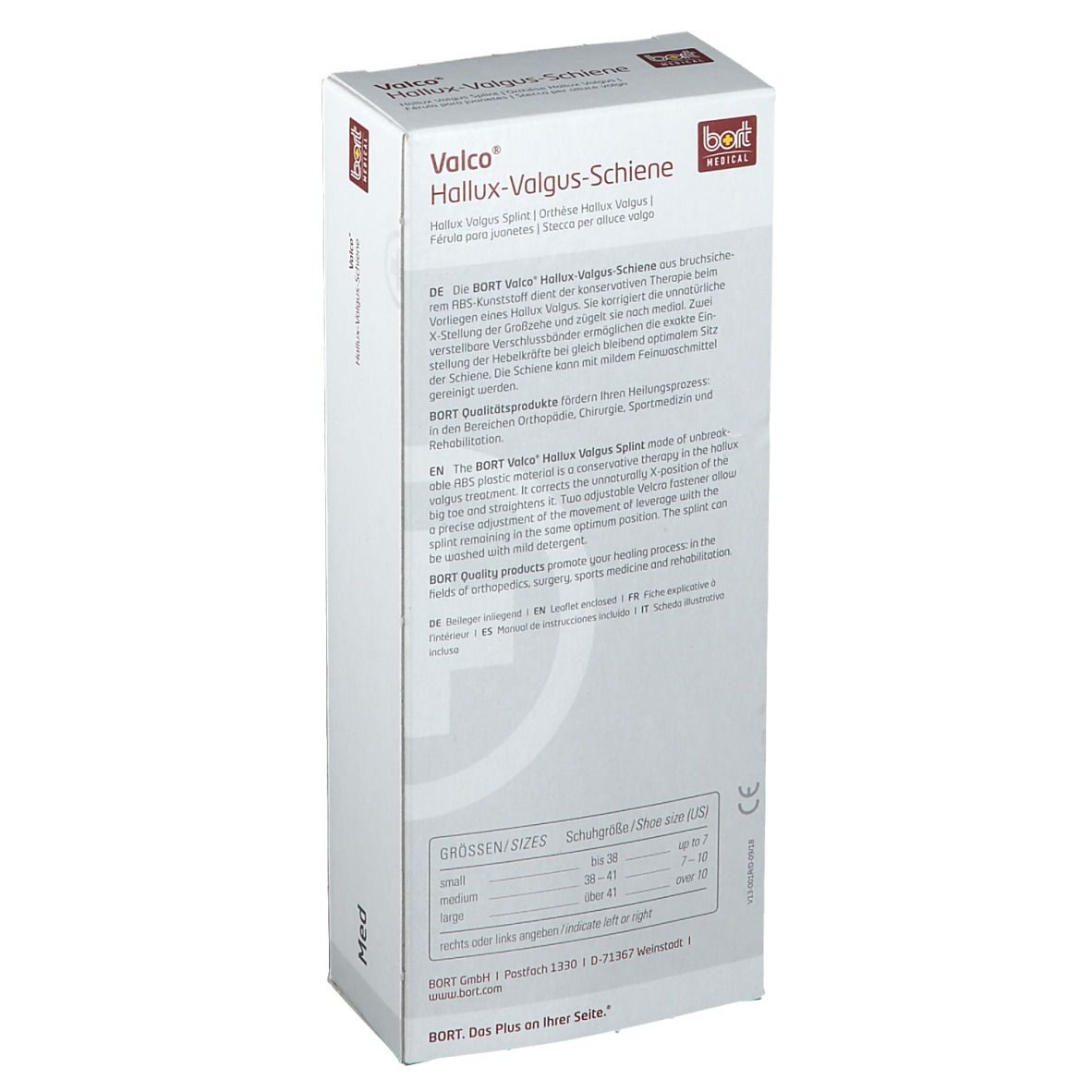BORT Valco® Hallux-Valgus-Schiene links Gr. S