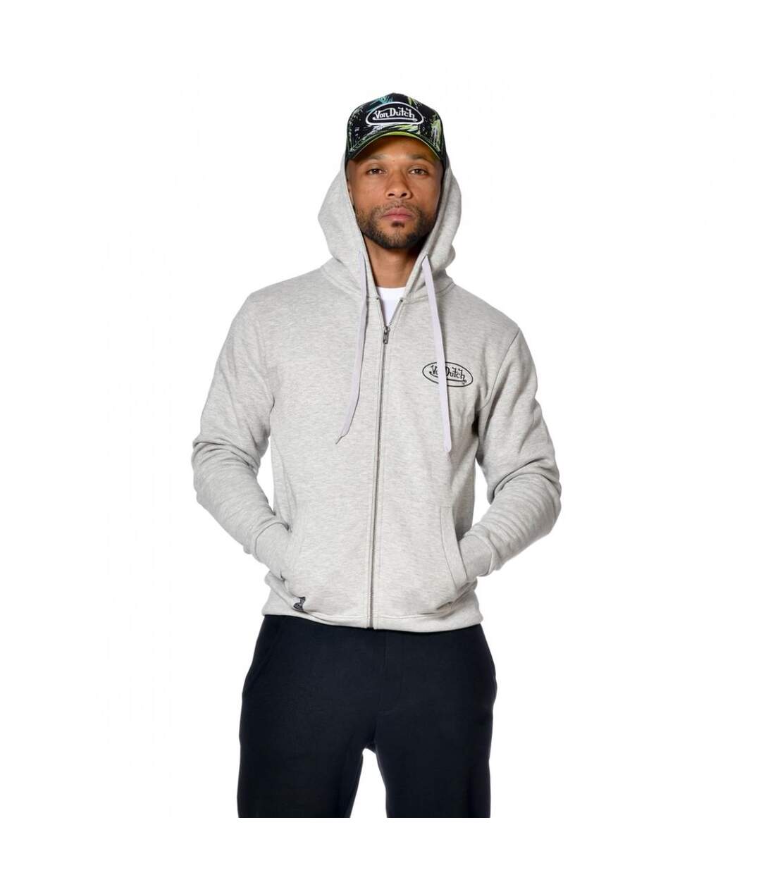 Sweat Von Dutch homme zippé à capuche imprimé devant Sliman