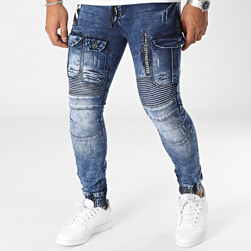 Jogger Pant Jean Slim Bleu Denim