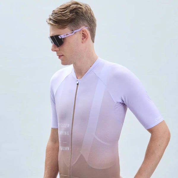 Maillot vélo POC M'S PRISTINE PRINT JERSEY GRADIENT JASPER BROWN/PURPLE QUARTZ