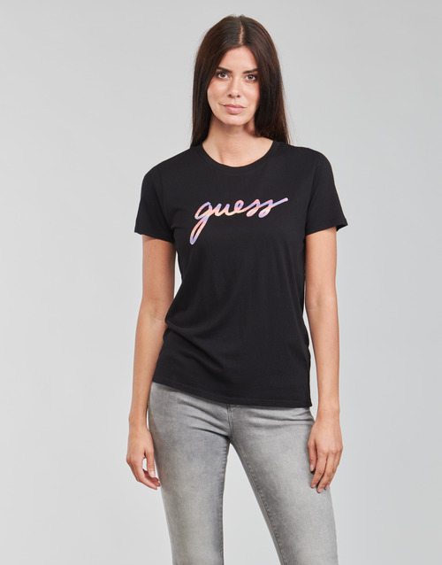 Guess - SS SUNSET GRADIENT LOGO - Noir / Multicolore