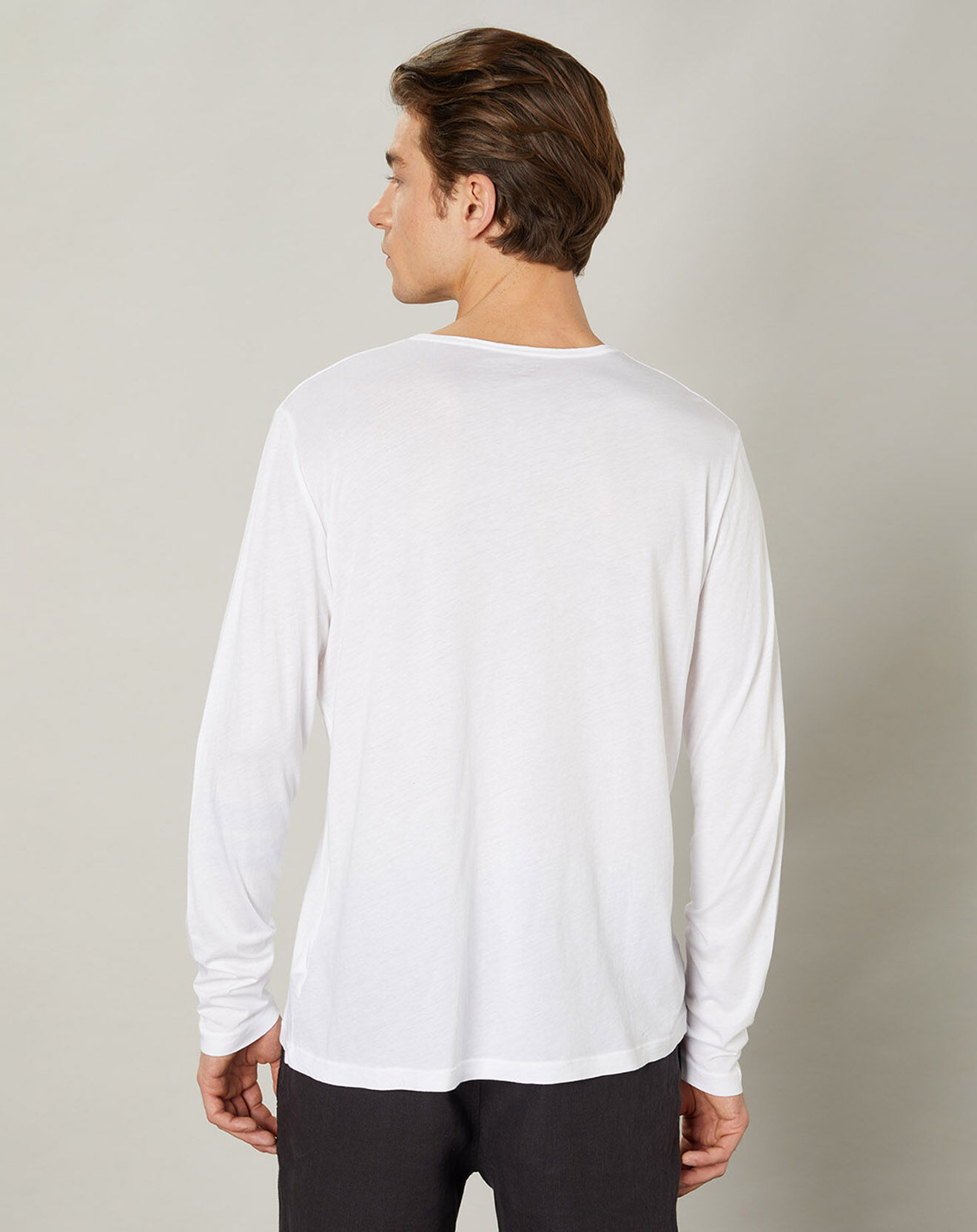 Hartford T-Shirt Light Henley blanc