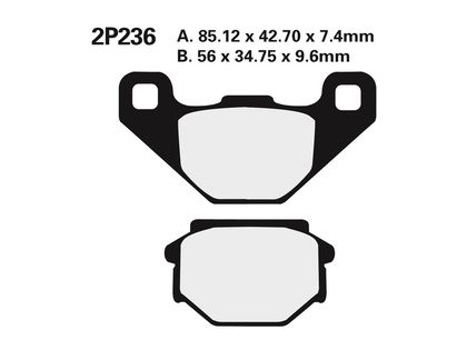 Plaquettes de freins Nissin route /Off-Road métal fritté - 2P-236ST-MX