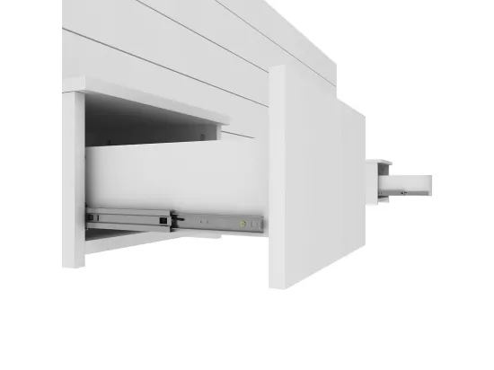 Tête de lit avec chevets 160 cm panneaux de fibres blanc FRIZ