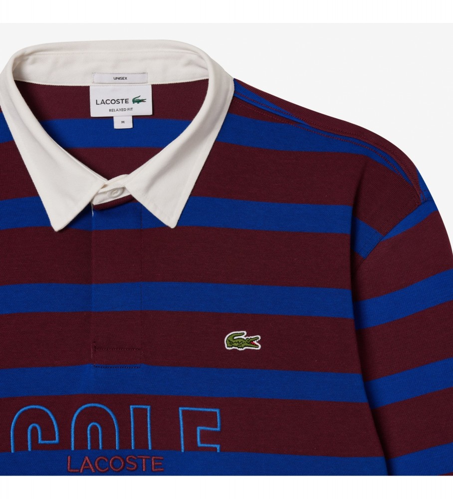 Camisa polo de rugby listrada multicolorida de manga comprida Lacoste
