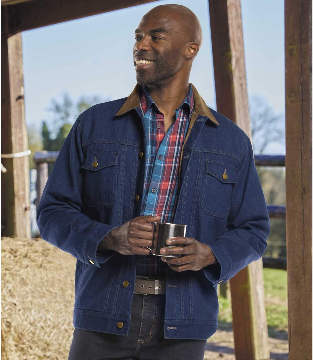 Veste en Jean Matelassée Western